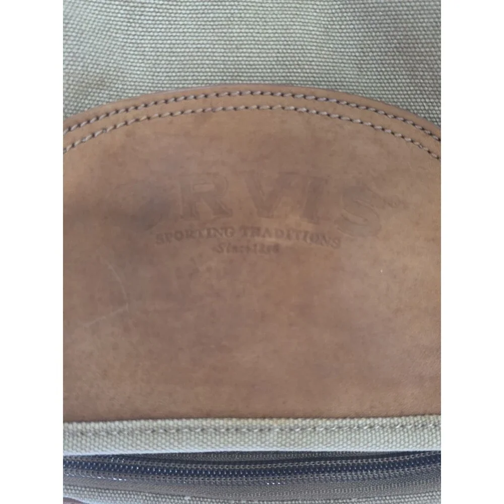 Vintage Orvis Battenkill Leather and Canvas Backpack Outdoor Travel Bag